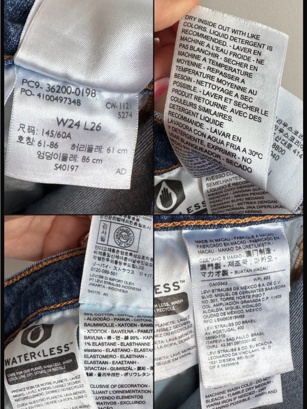 LEVIS 501s Original Cropped Womens W24 L26 Denim Jeans - Picture 10 of 16
